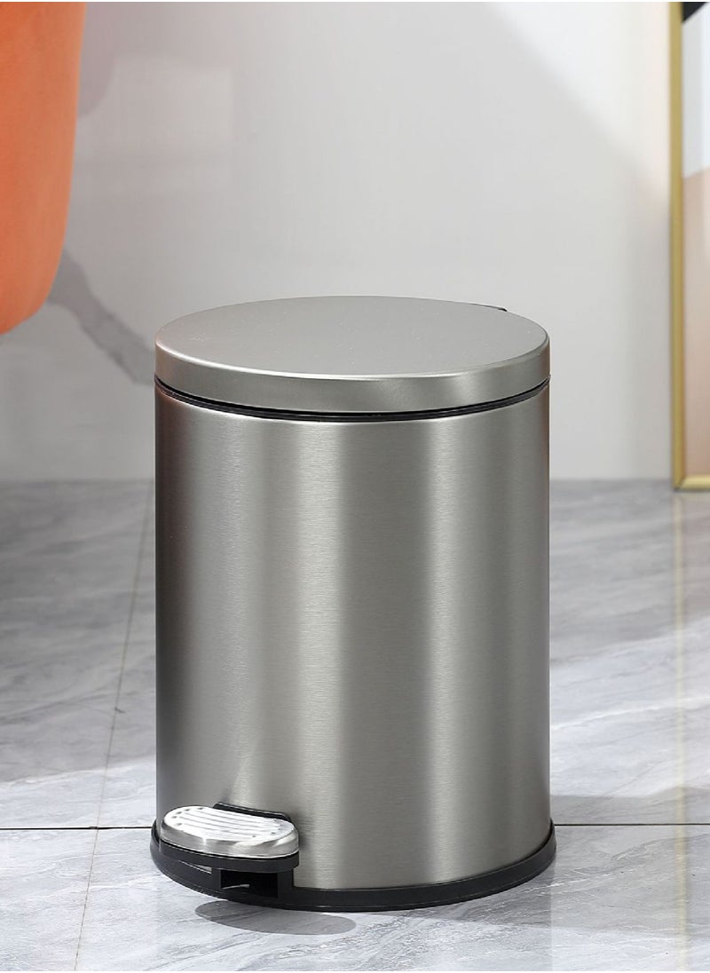 CityRiya-Long Trash Can Stainless Steel Kitchen Step Trash Can 12L Kitchen Waste Bin Garbage Can Step Pedal Bathroom Trash Can with Foot Pedal Slim Wastebasket Trash Bin for Toilet, Office, Bedroom, Bathroom  - Image 5