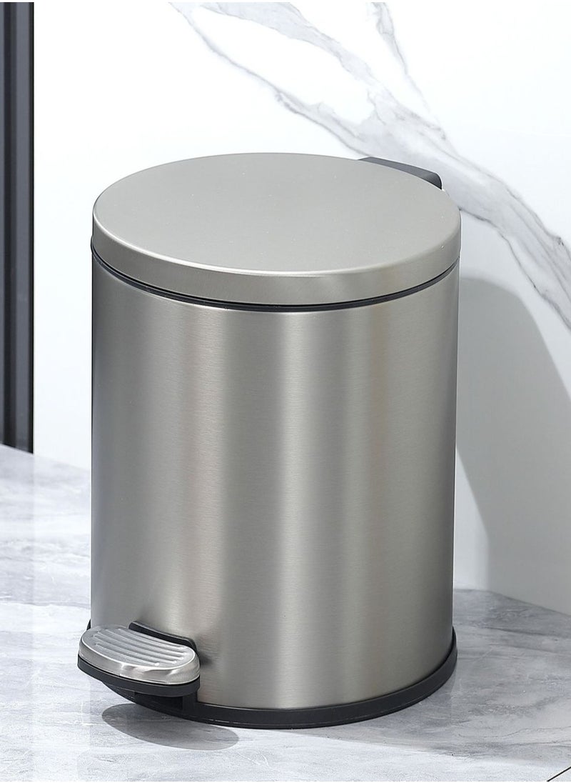 CityRiya-Long Trash Can Stainless Steel Kitchen Step Trash Can 12L Kitchen Waste Bin Garbage Can Step Pedal Bathroom Trash Can with Foot Pedal Slim Wastebasket Trash Bin for Toilet, Office, Bedroom, Bathroom  - Image 1