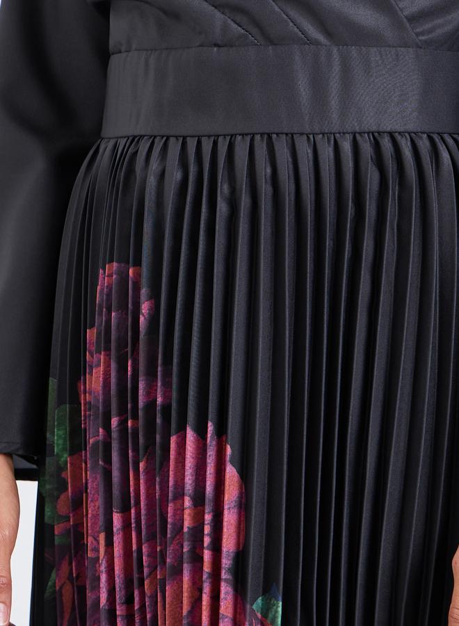 ستايلي فستان ميدي بطبعة زهور وأكمام طويلة - Image 4