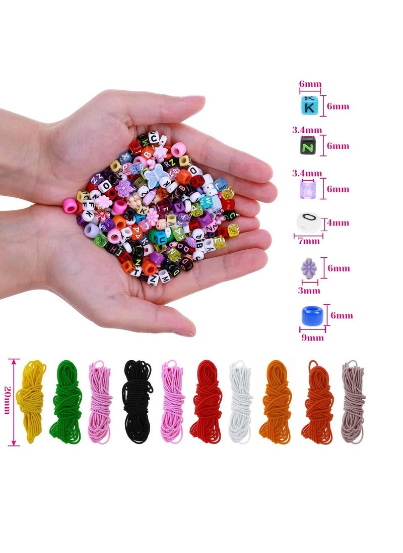 SYOSI - Bead Bracelet Making Kit Bead Friendship Bracelets Kit with Pony Beads Letter Beads Charm Beads and Elastic String for Bracelet and Jewelry Making DIY - Image 1