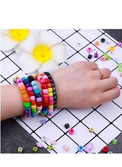 SYOSI Bead Bracelet Making Kit Bead Friendship Bracelets Kit with Pony Beads Letter Beads Charm Beads and Elastic String for Bracelet and Jewelry Making DIY  - Image 4