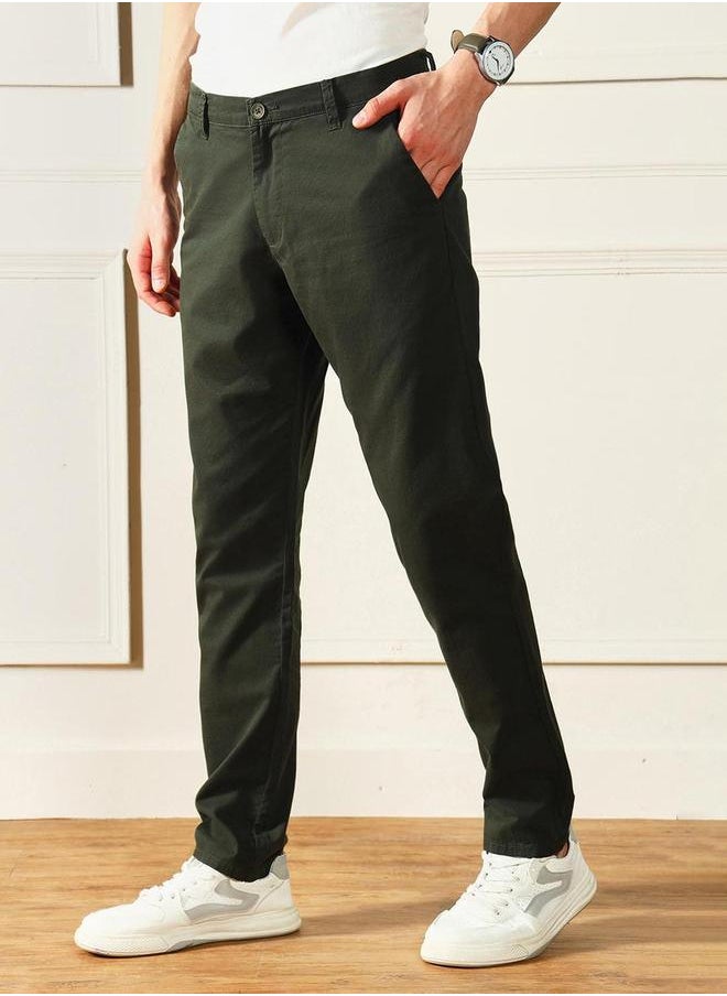 Dennis Lingo Cotton Slim Fit Trousers by Styli  - Image 4