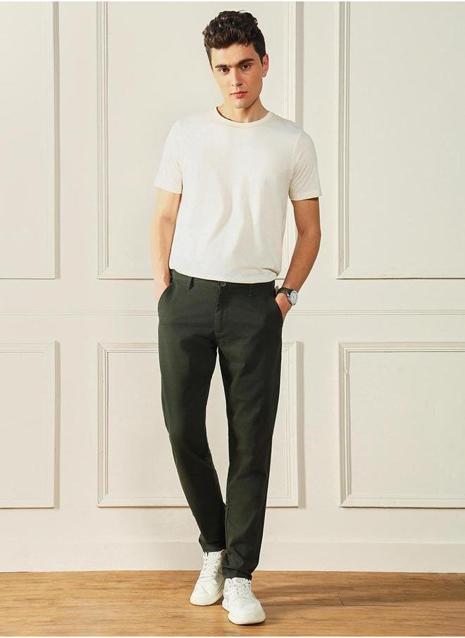 Dennis Lingo Cotton Slim Fit Trousers by Styli  - Image 5