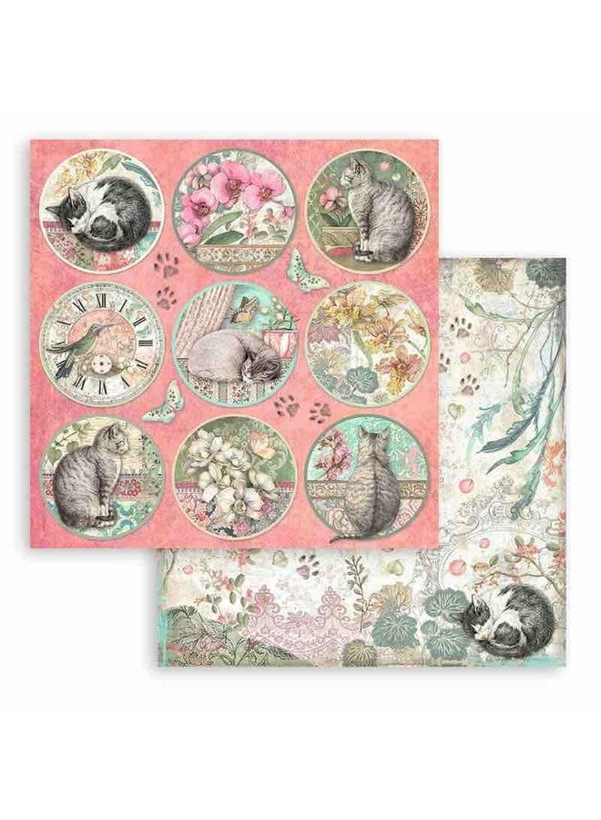 STAMPERIA Intl Paper Pad 12X12 10Pk Orchid/Cat 30.5 X 30.5 Various - Image 2