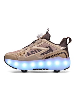 Generic Binlebird Kids 4-Wheel Glowing Detachable Sneakers 8168 khakis four-wheel charging model 