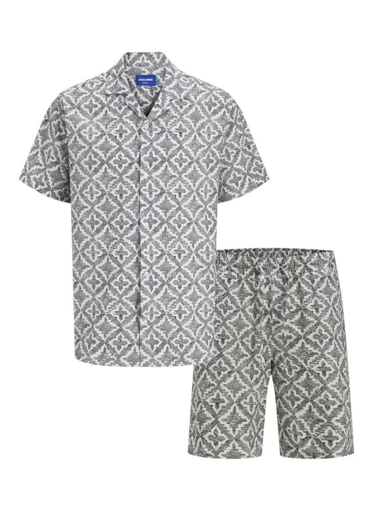 JACK & JONES JORSEERSUCKER AOP SHIRT/SHORTS SET MP  - Image 1