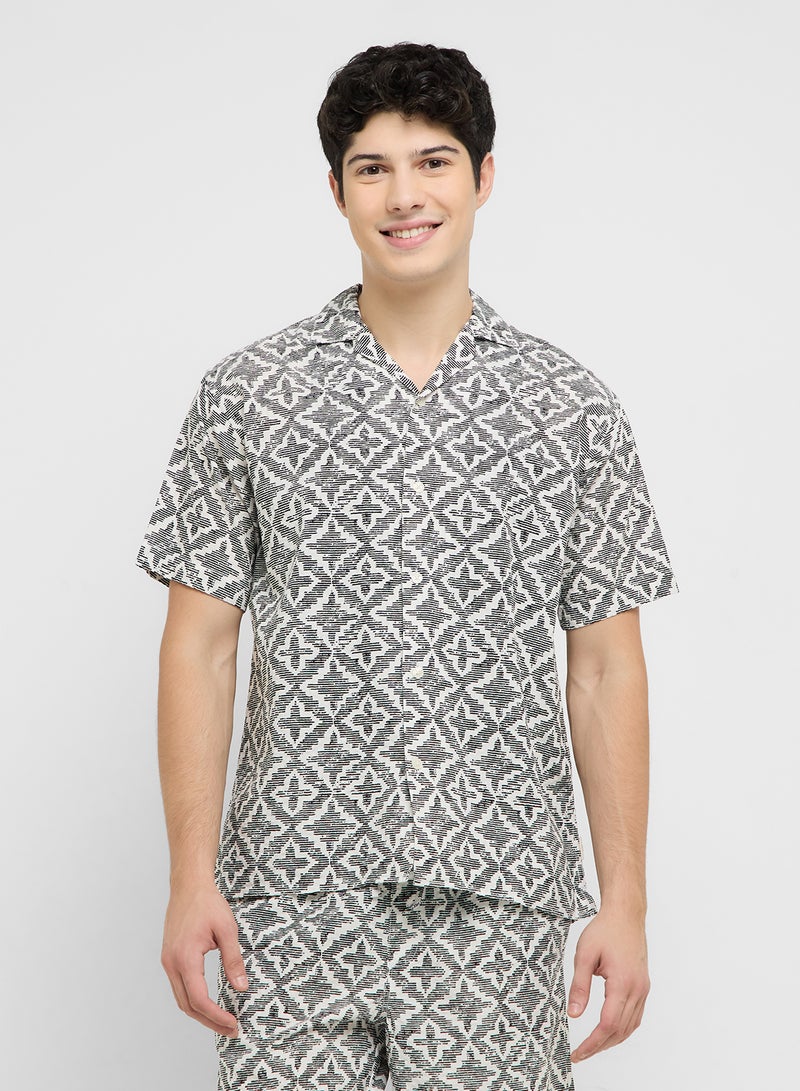 JACK & JONES JORSEERSUCKER AOP SHIRT/SHORTS SET MP - Image 3