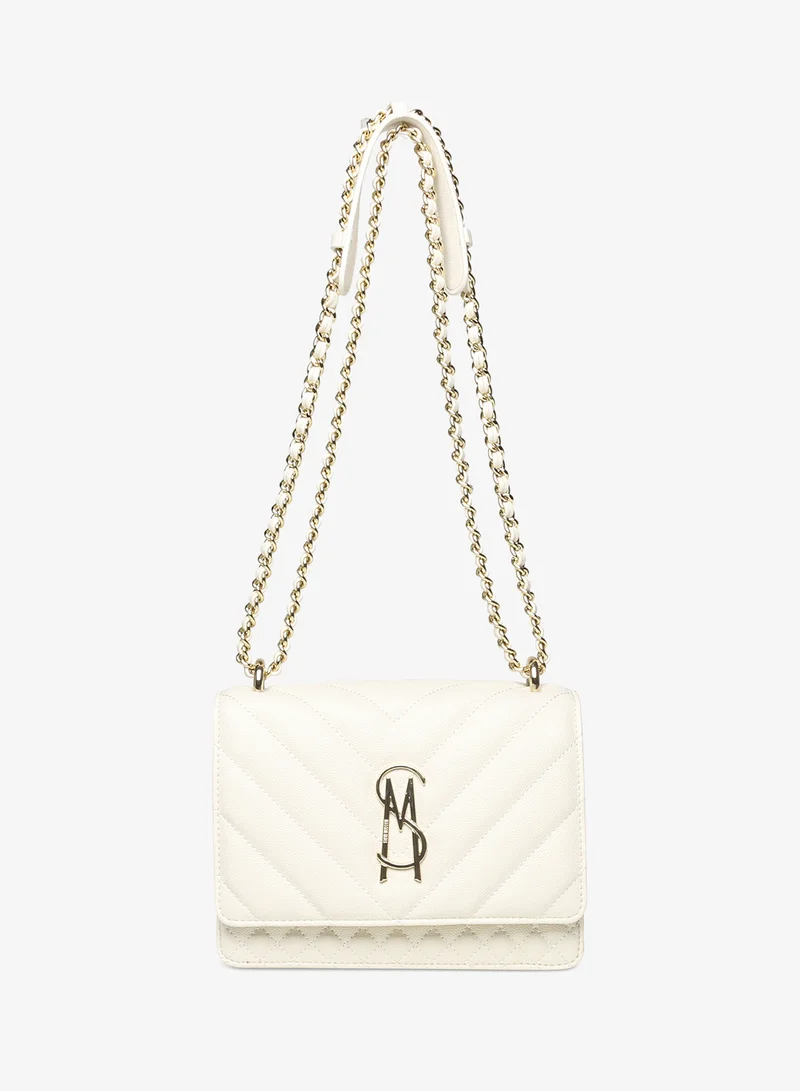 ستيف مادن حقيبة كتف جلد صناعي بغطاء قلاب