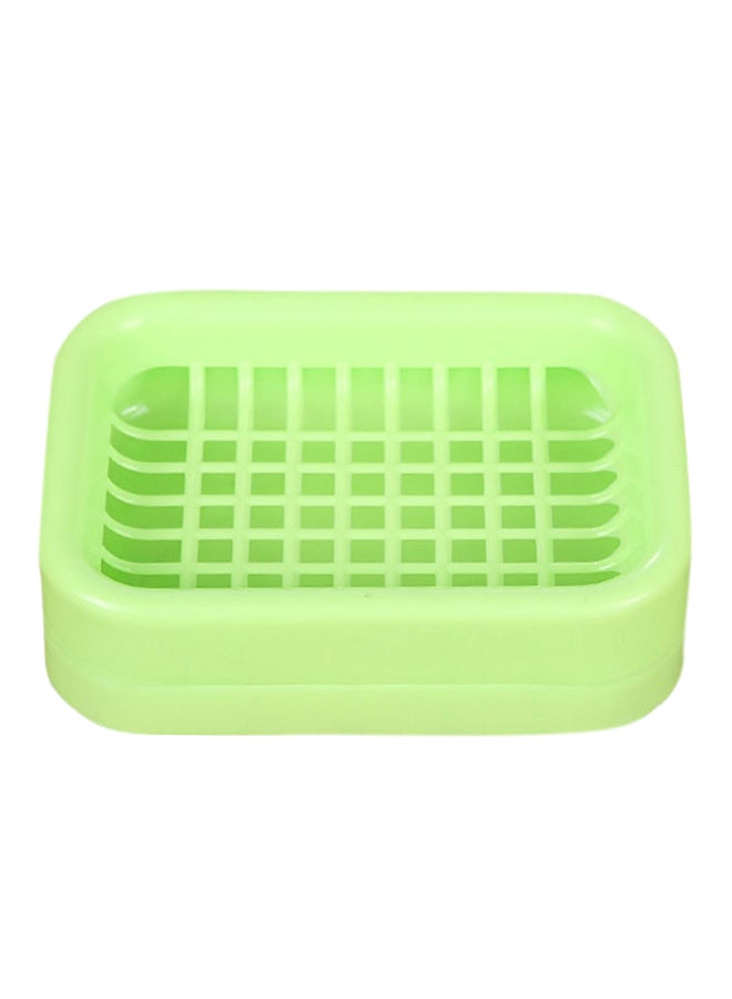 Durable Plastic Soap Dish Green 12.8x8.8x3.8centimeter