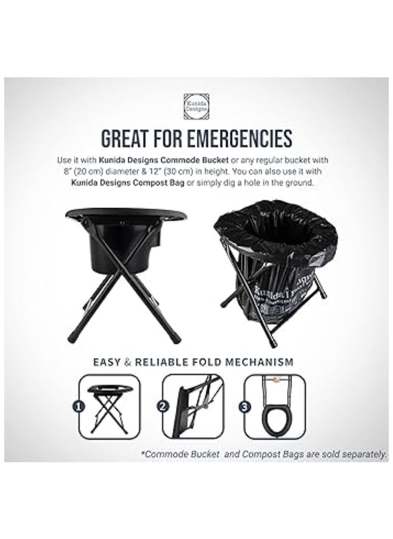 OZTrail Toilet Chair | Sports Equipment | Camping Accessories | Size: 0.8 L| Color: Multicolour | Sturdy steel frame| removable padded seat| easy to clean| portable design  - Image 3