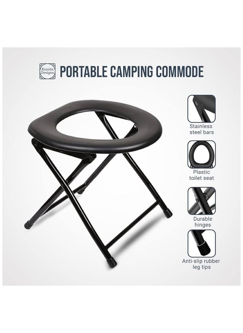 OZTrail Toilet Chair | Sports Equipment | Camping Accessories | Size: 0.8 L| Color: Multicolour | Sturdy steel frame| removable padded seat| easy to clean| portable design  - Image 4