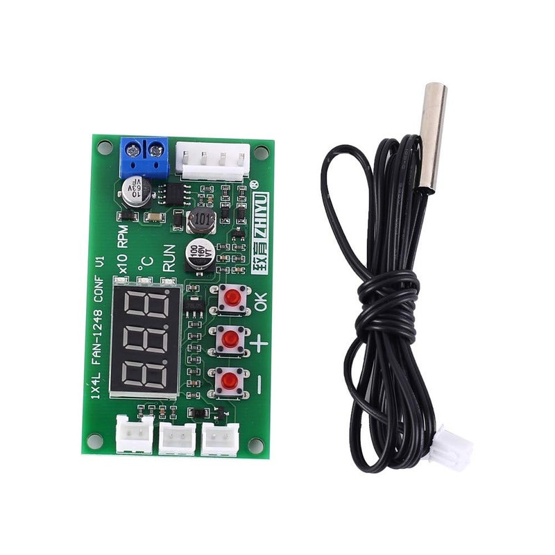 DONGKER PWM Driver ModuleDC 12V 24V 48V 4Wire Fan Temperature Controller for PC FanAlarm