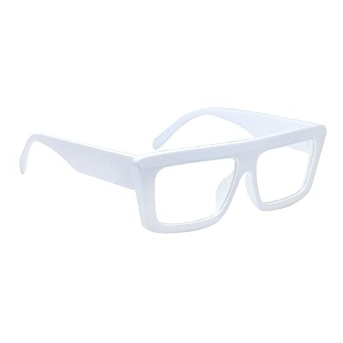 Peter Jones Square White Oversized Large Unisex Blue Light Blocking Computer Glasses (22012-W) - Image 2