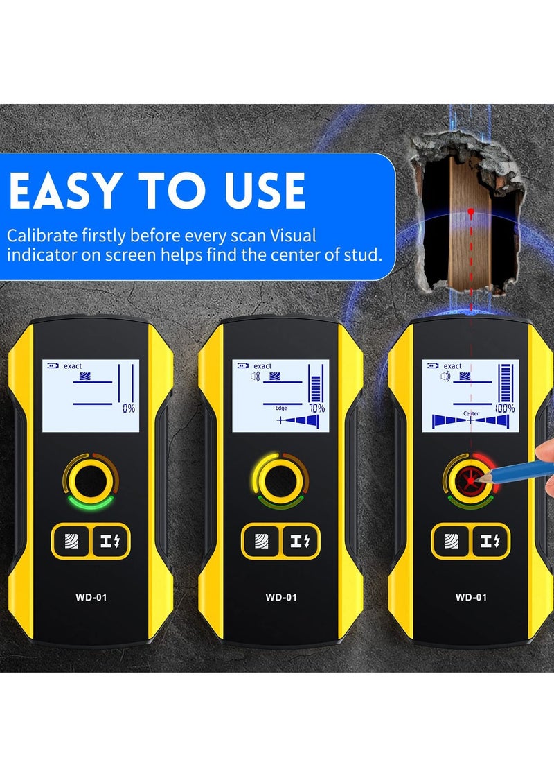 SYOSI - Stud Finder Wall Scanner 6 in 1 Electronic Wall Wood Metal Stud Finder Wall Detector with Upgraded Smart Sensor Audio Alarm and HD LCD Display for Center and Edge of Wood AC Wire Metal - Image 1