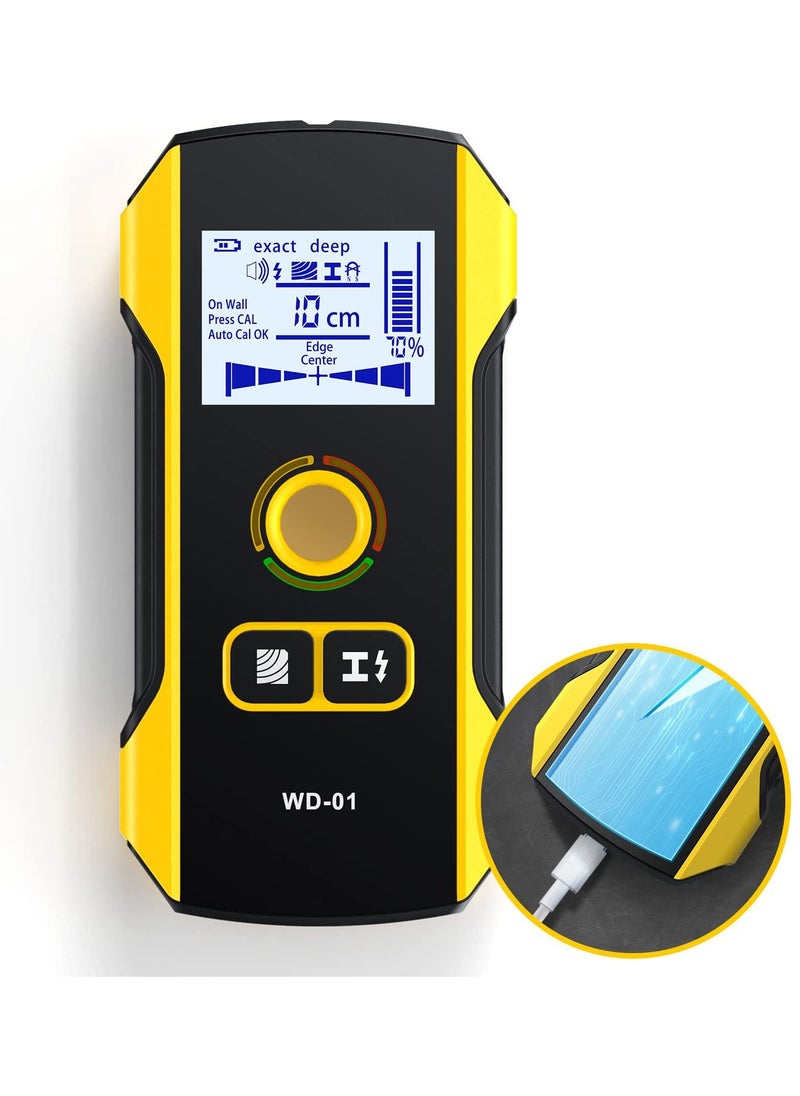 SYOSI - Stud Finder Wall Scanner 6 in 1 Electronic Wall Wood Metal Stud Finder Wall Detector with Upgraded Smart Sensor Audio Alarm and HD LCD Display for Center and Edge of Wood AC Wire Metal - Image 1