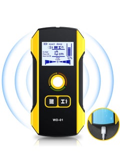 Stud Finder Wall Scanner 6 in 1 Electronic Wall Wood Metal Stud Finder Wall Detector with Upgraded Smart Sensor Audio Alarm and HD LCD Display for Center and Edge of Wood AC Wire Metal