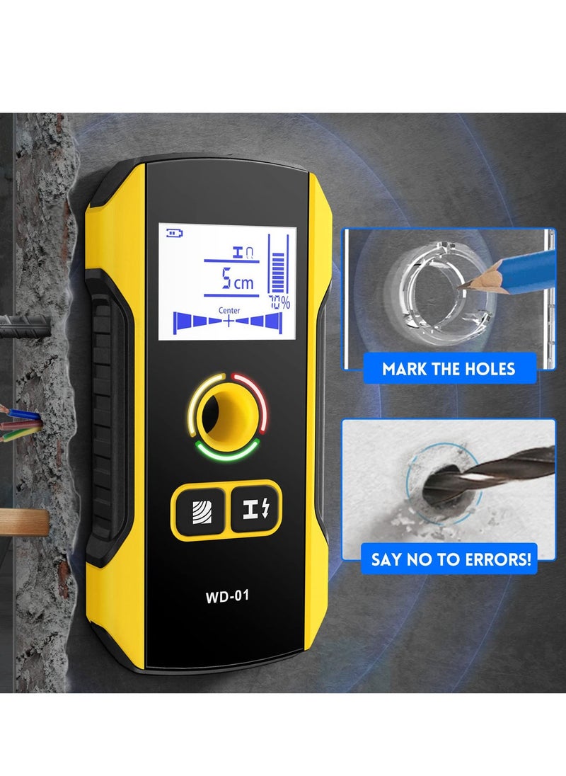 SYOSI - Stud Finder Wall Scanner 6 in 1 Electronic Wall Wood Metal Stud Finder Wall Detector with Upgraded Smart Sensor Audio Alarm and HD LCD Display for Center and Edge of Wood AC Wire Metal - Image 1