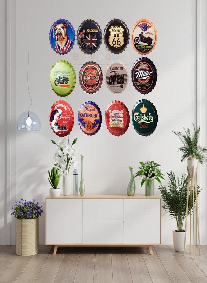 EAZYWAGON Decorative Metal Bottle Caps Wall Sign Plates - 14X14 Inches - M Famous football Metal Sign Wall Hanging Bottle Cap for Home, Farmhouse, Bar & Cafe Decoration | Vintage & Retro Look Plaques - Image 5