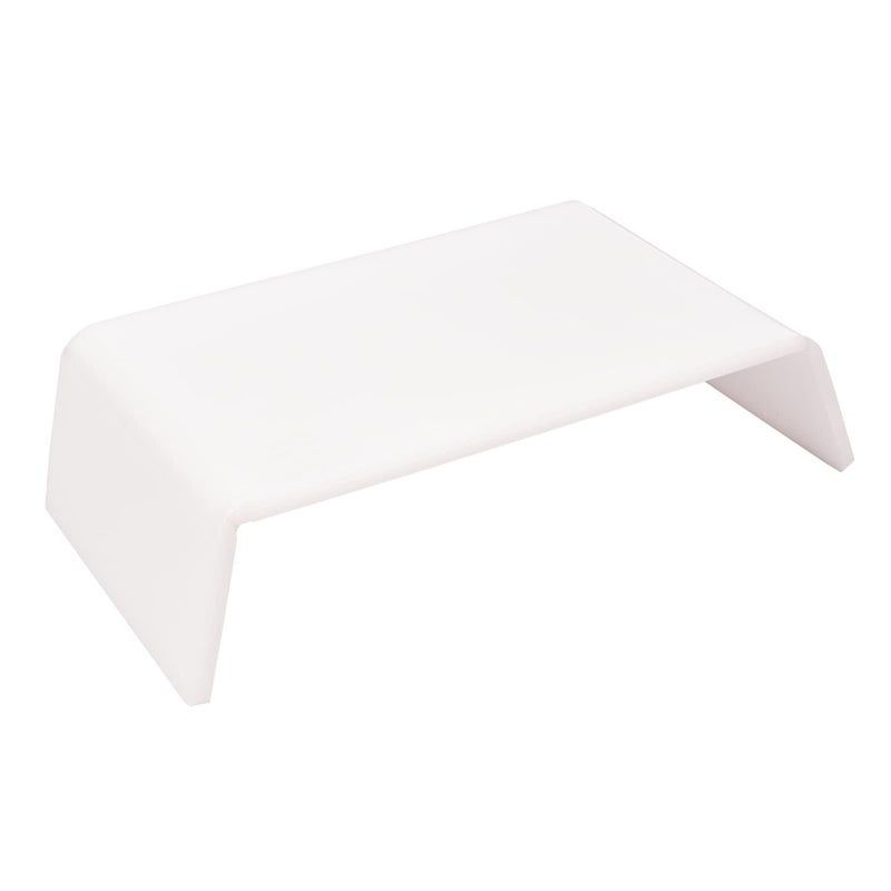 Acrylic Computer Monitor Stand Riser Smooth Matte Finish White Trapezoid Shape - Image 2
