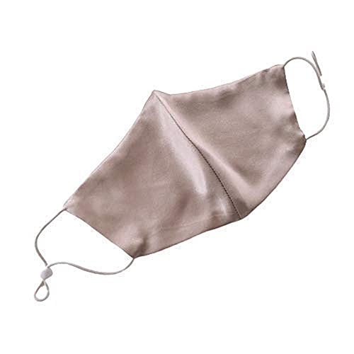 ROSEWARD 100% Mulberry Silk Face Mask Washable Breathable with Filter Pocket Adjustable (Silver Grey) - Image 1