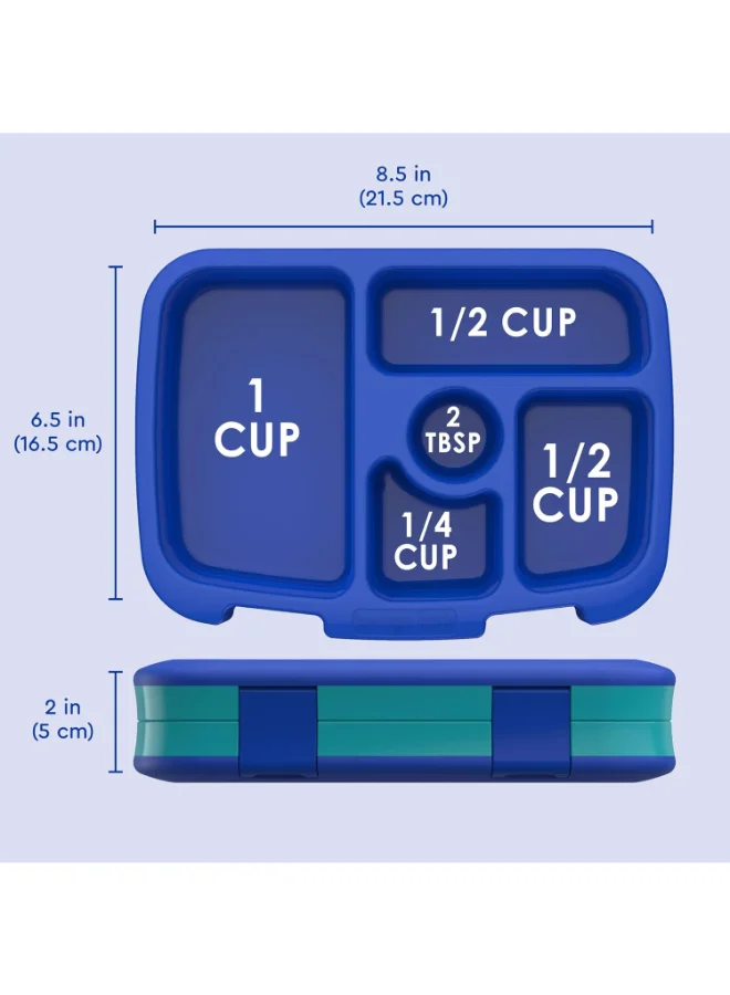 Bentgo Kids Prints Leak Proof, 5 - Compartment Bento - Style Kids Lunch Boxideal Portion Sizes For Ages 3 To 7 Bpa - Free, Dishwasher Safe , Food - Safe Materials - Sharks