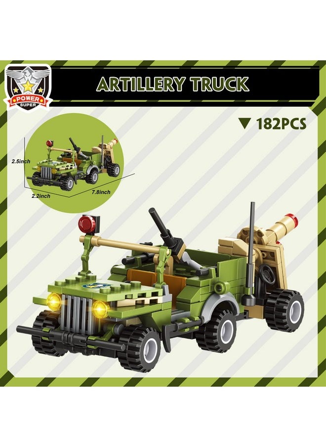 EP EXERCISE N PLAY Army Station Military Base Building Block Set, The Line of Fire Attack Toy Set, with Military Truck, Army Car, Airplane, and Portable Storage Bucket, City War Roleplay Toy Gift for Kids Boys 6-12  - Image 4