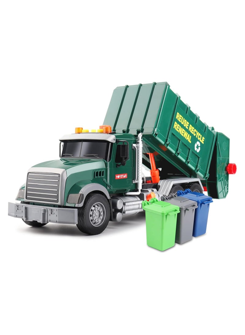 Engineering Trash Vehicle Truck With Lights and Sounds Inertia Car Garbage Recycling Truck Toy Set - Image 1