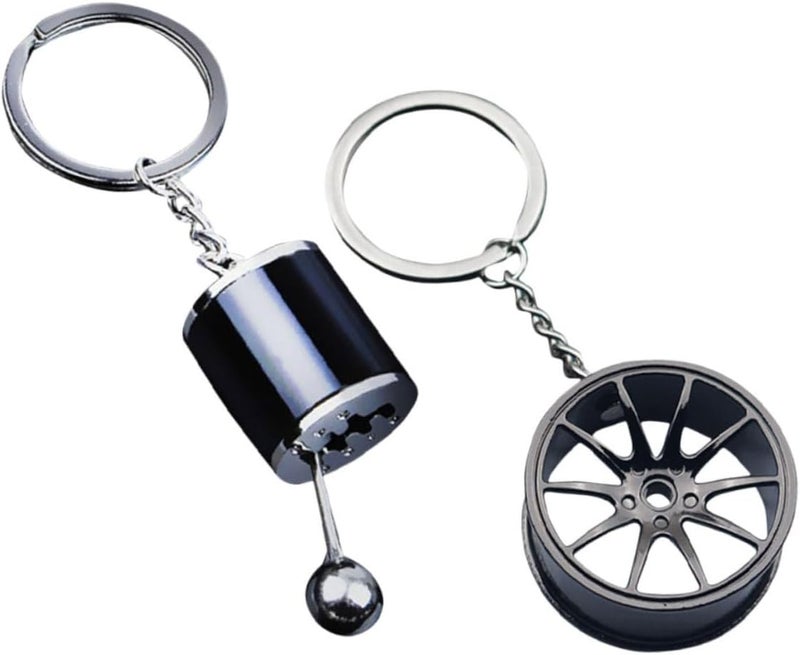 6pcs Creative Gear Keychain for Car Keys Unique Shift Knob Wheel Hub Design Stylish Keychain Pendant Accessory for Men and Women Auto Enthusiasts - Image 2
