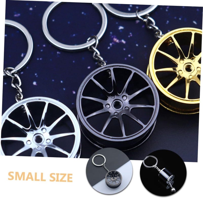 6pcs Creative Gear Keychain for Car Keys Unique Shift Knob Wheel Hub Design Stylish Keychain Pendant Accessory for Men and Women Auto Enthusiasts - Image 4