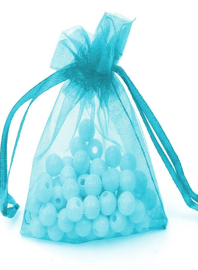 Boshen 100/200PCS Organza Gift Candy Sheer Bags Mesh Jewelry Pouches Drawstring Bulk for Wedding Party Favors Christmas (3" X 4"(100PCS), Teal Blue) - Image 4