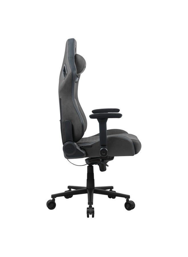 Cougar Defensor S Gaming Chair with PushBack Lumbar Support, 4D Folding Armrests, Magnetic Memory Foam Neck Pillow, 155° Recline, Breathable Leather-Like Fabric, Class 4 Gas Lift, Heavy-Duty Steel Frame, Ergonomic High-Back Office & Gaming Chair, Jet Gray | 3MDSFGRB.0001 - Image 5