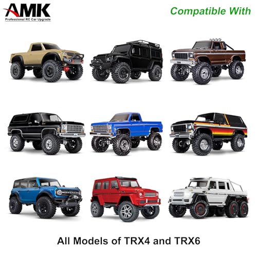 AMK 13lb AMK TRX4 Brass Kit Black Coating Diff Cover CHub TRX6 Portal Housing Steering Knuckles Front Axle Weights with Brake Disc for 110 RC Crawler TRX4 UpgradesFrontRear - Image 5