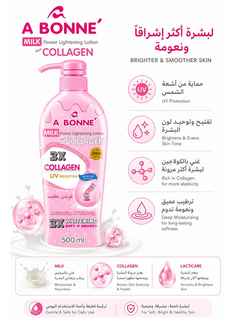 A Bonne Milk Power Lightening Lotion with Collagen and UV Protection - 500ml - Image 2