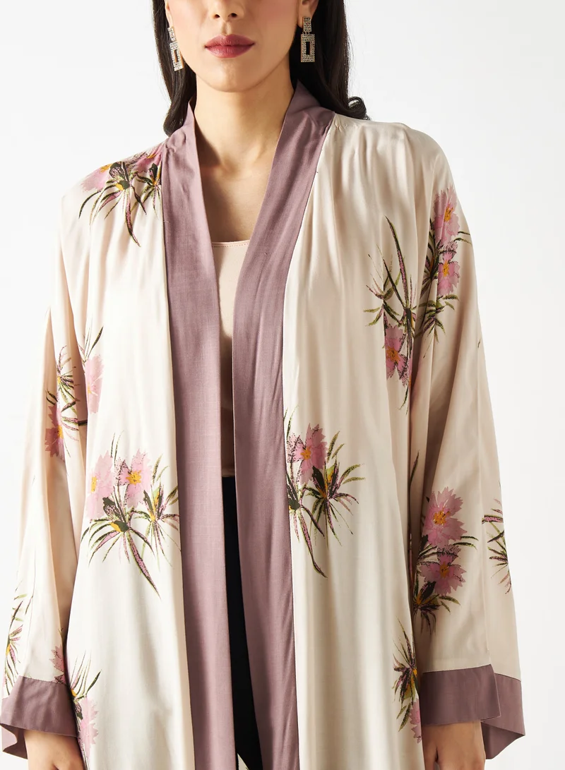 Hadiyath Al Madinah Printed Abaya with Hijab - HM