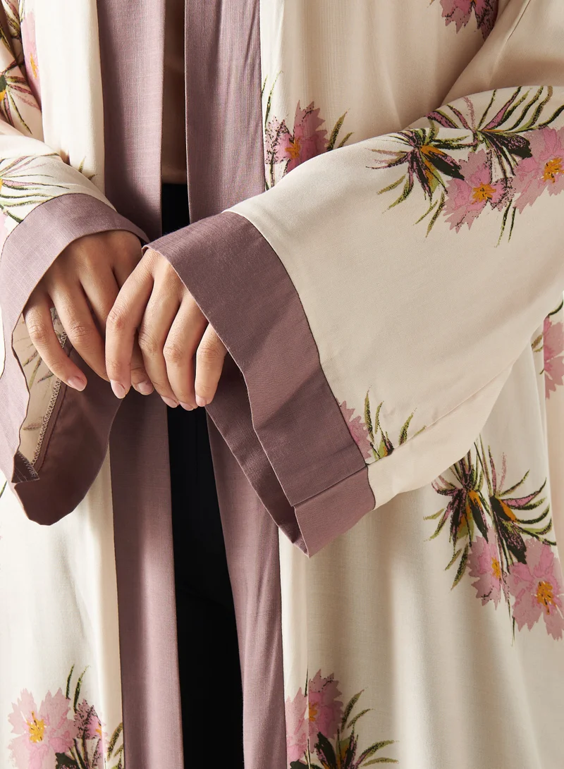 Hadiyath Al Madinah Printed Abaya with Hijab - HM