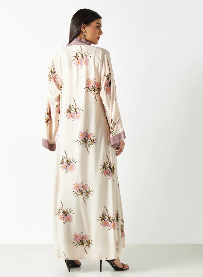 Hadiyath Al Madinah Printed Abaya with Hijab - HM