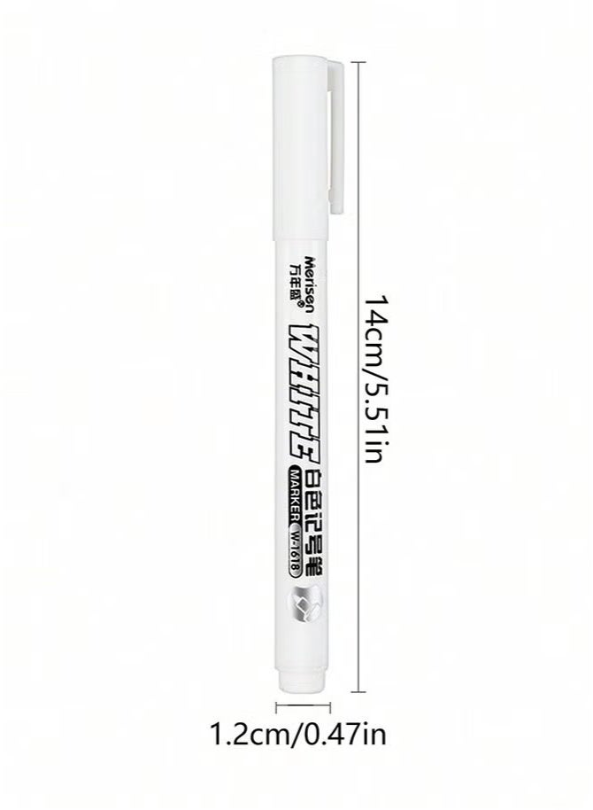Generic 5 Pack White Marker, 1mm Extra Fine Tip White Paint Marker Permanent for Wood Rock, Plastic, Leather, Glass, Stone, Metal, Canvas, Ceramic, Fabric, Tire (White)  - Image 2