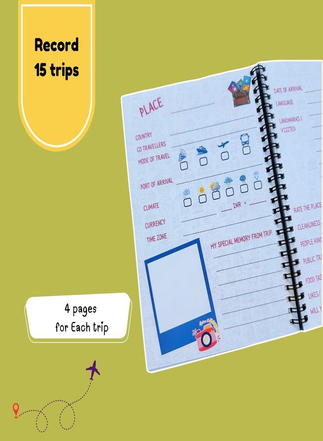 BuzzieWorld Lets Travel Memory Book with Stickers | Scrap Books for Kids | Travel Scrapbook | Memory Book | for Ages 6-8Years, 9-11 Years, 12-14 Year Old Boys and Girls (Single Pack) - Image 5