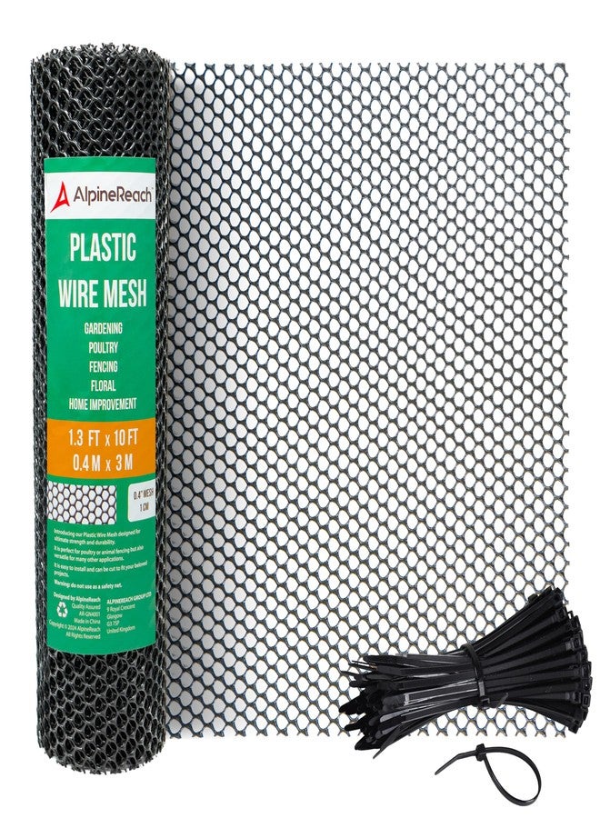 AlpineReach Plastic Wire Mesh 1.3ft x 10ft Roll - Ideal for Poultry, Dogs, Rabbit Barrier & Gardening - Durable Chicken Mesh - Versatile Plastic Fencing & Netting Solution, Black - Image 1