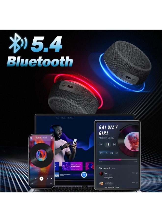 مجموعة مكبر صوت بلوتوث مزدوج مع قاعدة مغناطيسية وحامل هاتف - صوت ستيريو TWS، وقت تشغيل 10 ساعات، أضواء مزامنة موسيقى RGB - مكبر صوت لاسلكي بلوتوث 5.4 للسينما المنزلية، في الهواء الطلق، مشاهدة التلفزيون، غرف متعددة - Image 3
