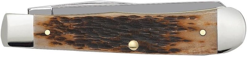 Case XX WR Pocket Knife Amber Jigged Bone Trapper Item #164 - (6254 SS) - Length Closed: 4 1/8 Inches - Image 3