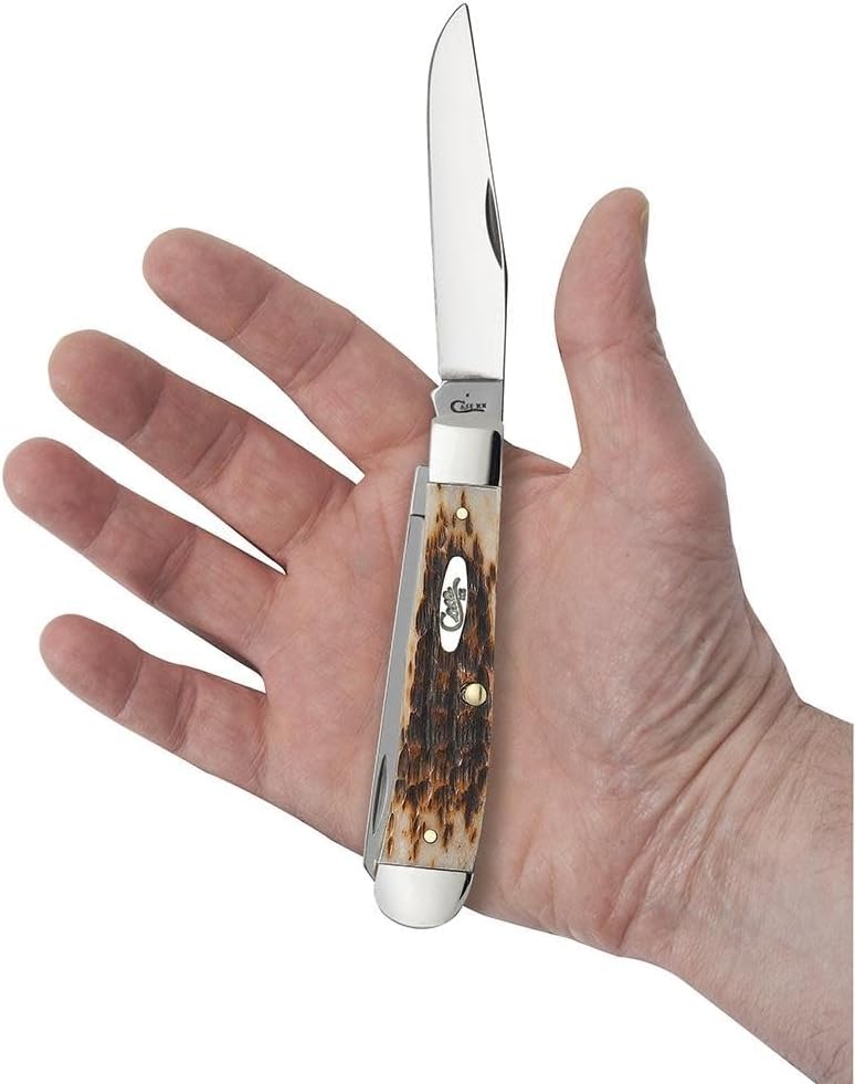 Case XX WR Pocket Knife Amber Jigged Bone Trapper Item #164 - (6254 SS) - Length Closed: 4 1/8 Inches - Image 5