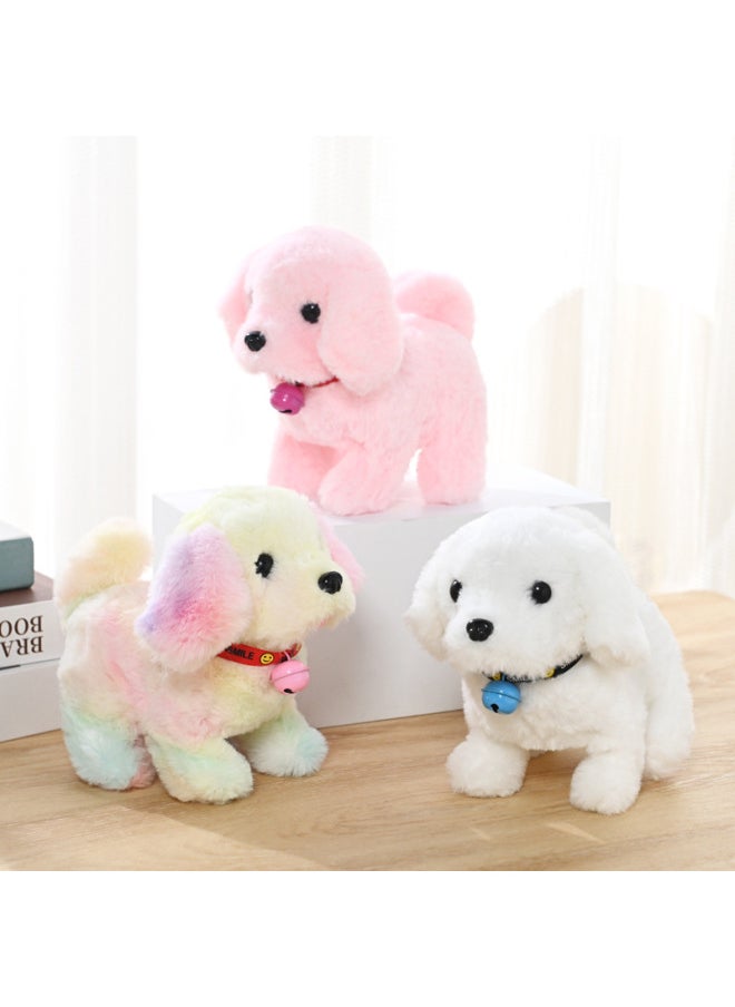 Electric Plush Toy Dog Simulation Electronic Pet Doll Dog Walking Tail Wagging Bell Children's Toy-Color:Yellow  - Image 4