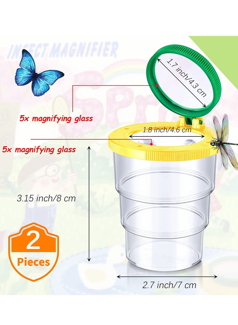 Zikra 2 PCS Magnifying Insect Box Insert Bug Viewer Bug Magnifier Container Critter Insect Cage Bug Jar for Kids Children Science Nature Exploration Tool - Image 2