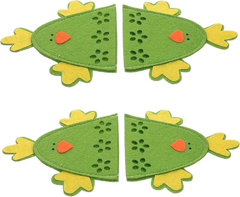 Mikikit 4pcs Reusable Chick Shaped Easter Egg Storage Bags Spring Party Decorations - Image 1