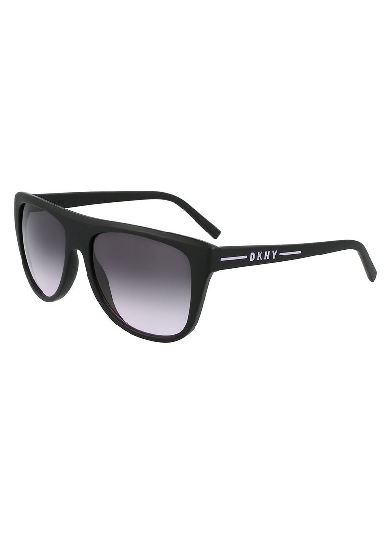 DKNY FULL RIM INJECTED Modified Rectangle DKNY SUN DK537S 5616 (006) MATTE BLACK/ORCHID GRADIENT - Image 2