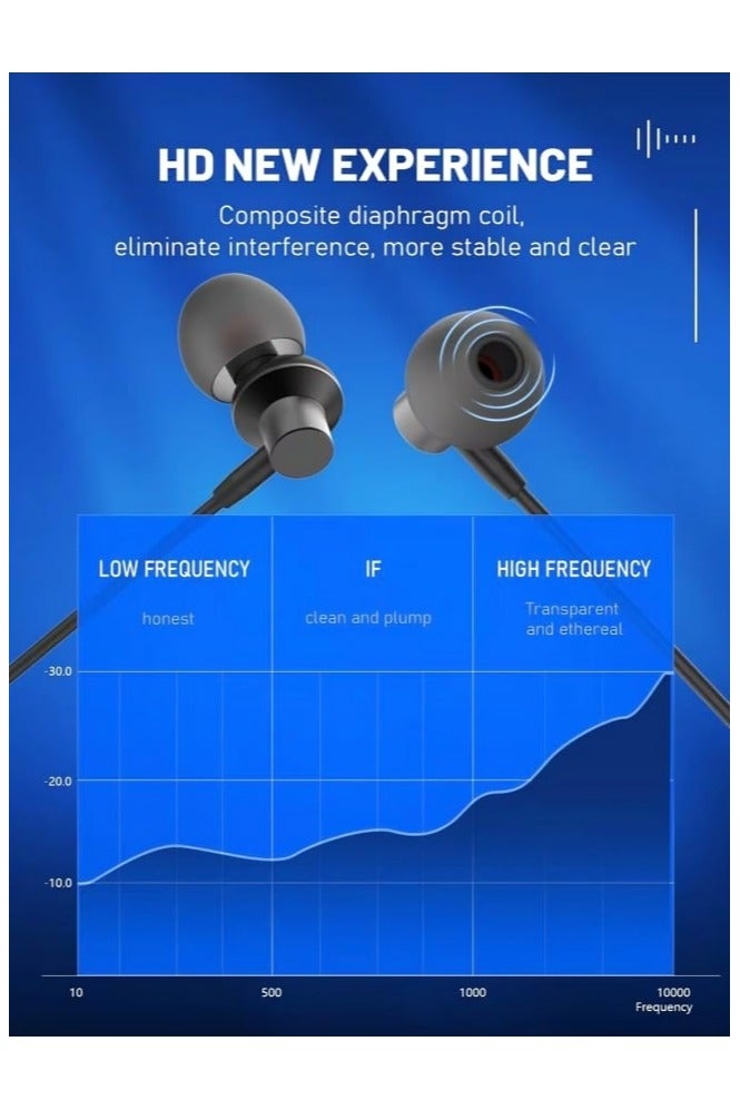 لدنيو سماعة أذن Ldnio HP06 مع وحدة تحكم، تصميم مريح وترقية لتقليل الضوضاء - أسود - Image 5