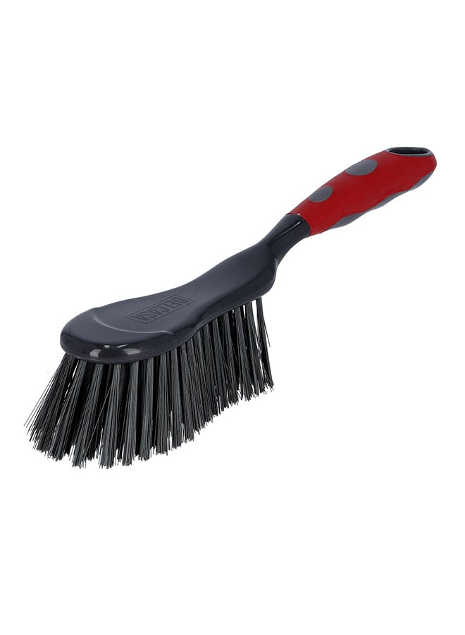 DELCASA 2-Piece Plastic Dustpan And Brush Set Grey/Red - Image 2