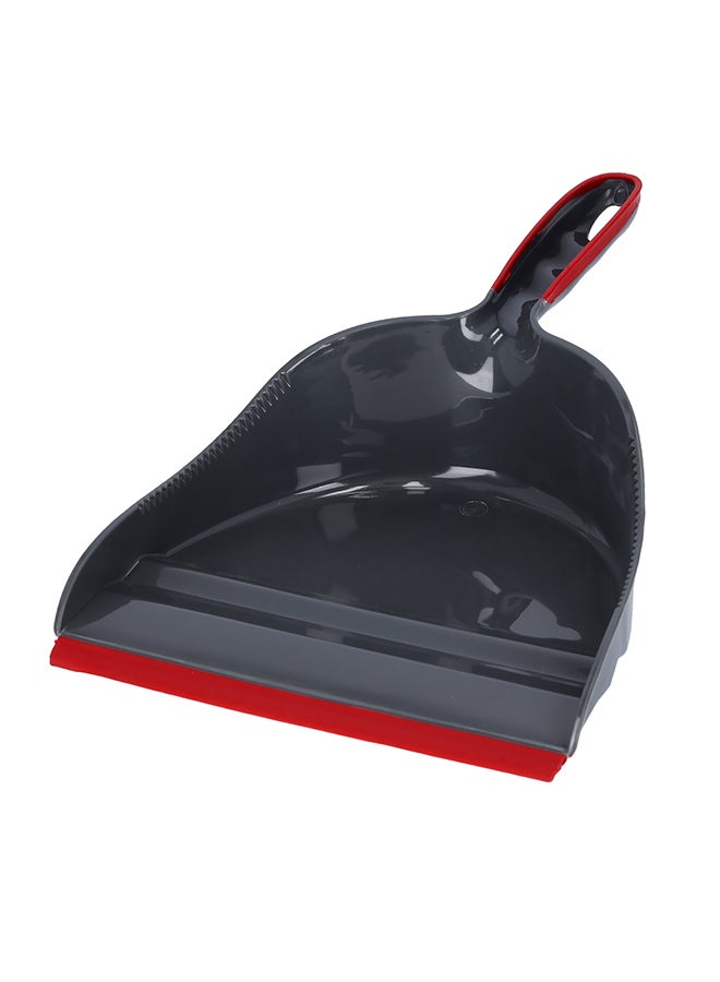 DELCASA 2-Piece Plastic Dustpan And Brush Set Grey/Red - Image 3