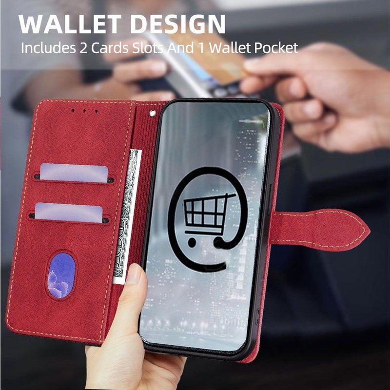 Luxury Blue Leatherette Flip Phone Case For Tecno Camon 30 5G Cash Slot Card Holder - Image 3